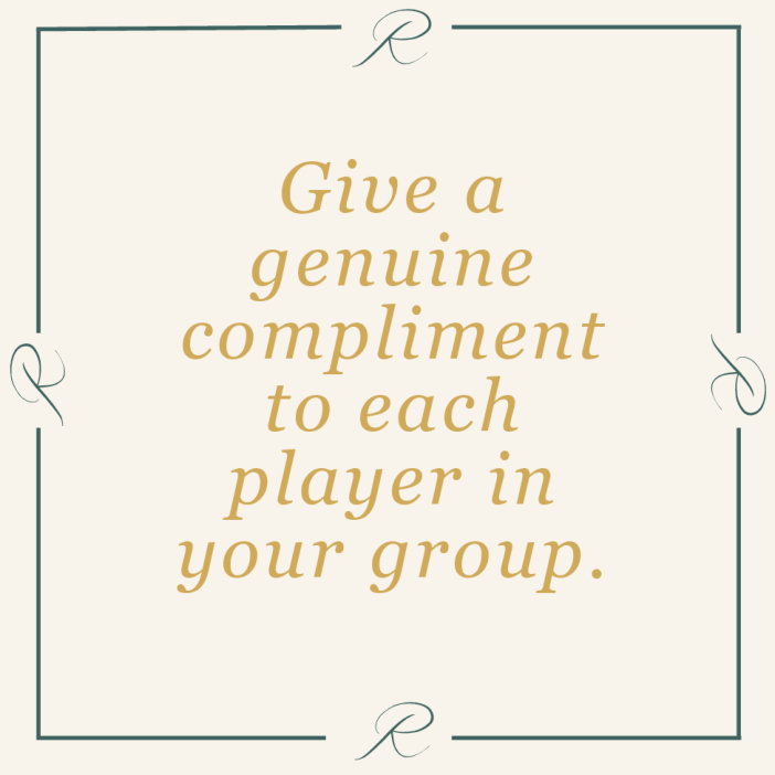 Mission Card — Give a genuine compliment to each player in your group
